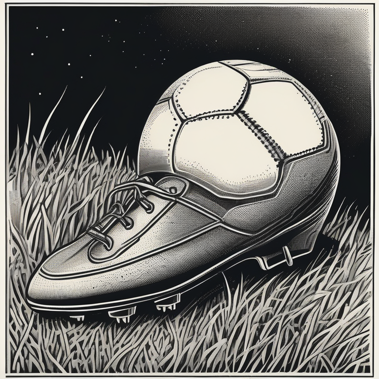 football boot and ball