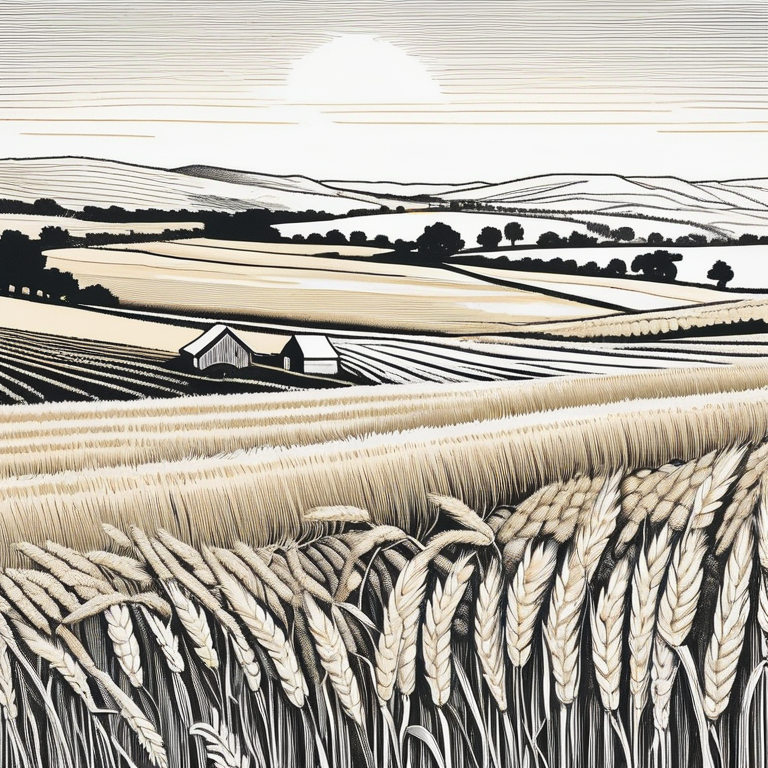 a harvested wheat field