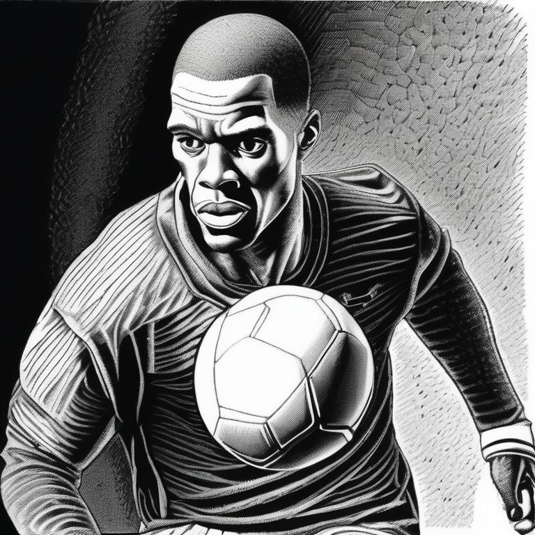 a footballer with a ball