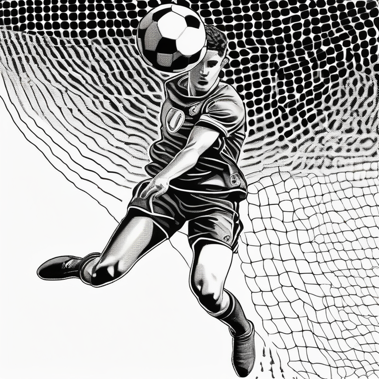 footballer kicking ball toward goal