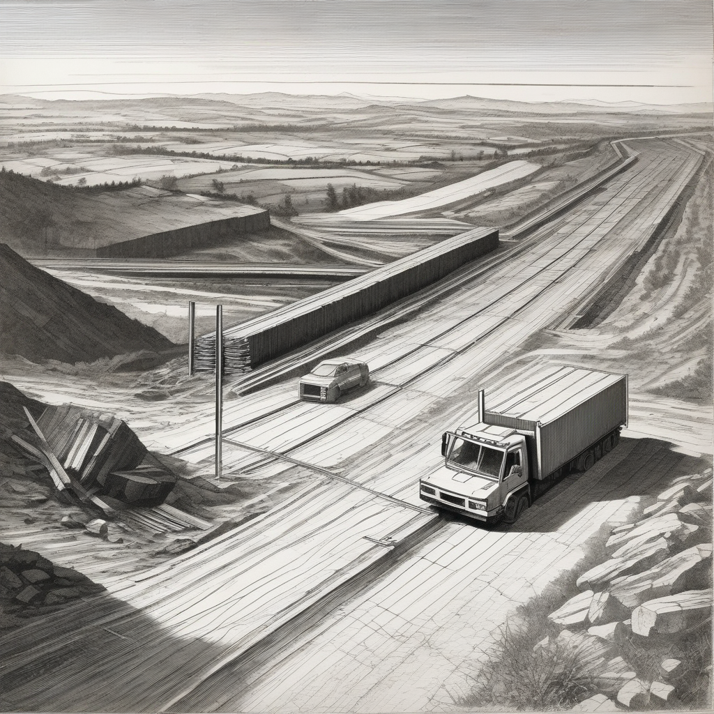 construction equipment on a bypass road
