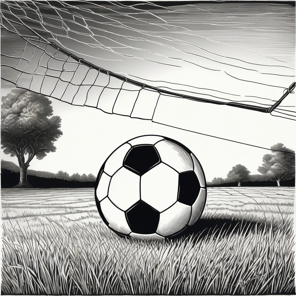 a soccer ball and goal
