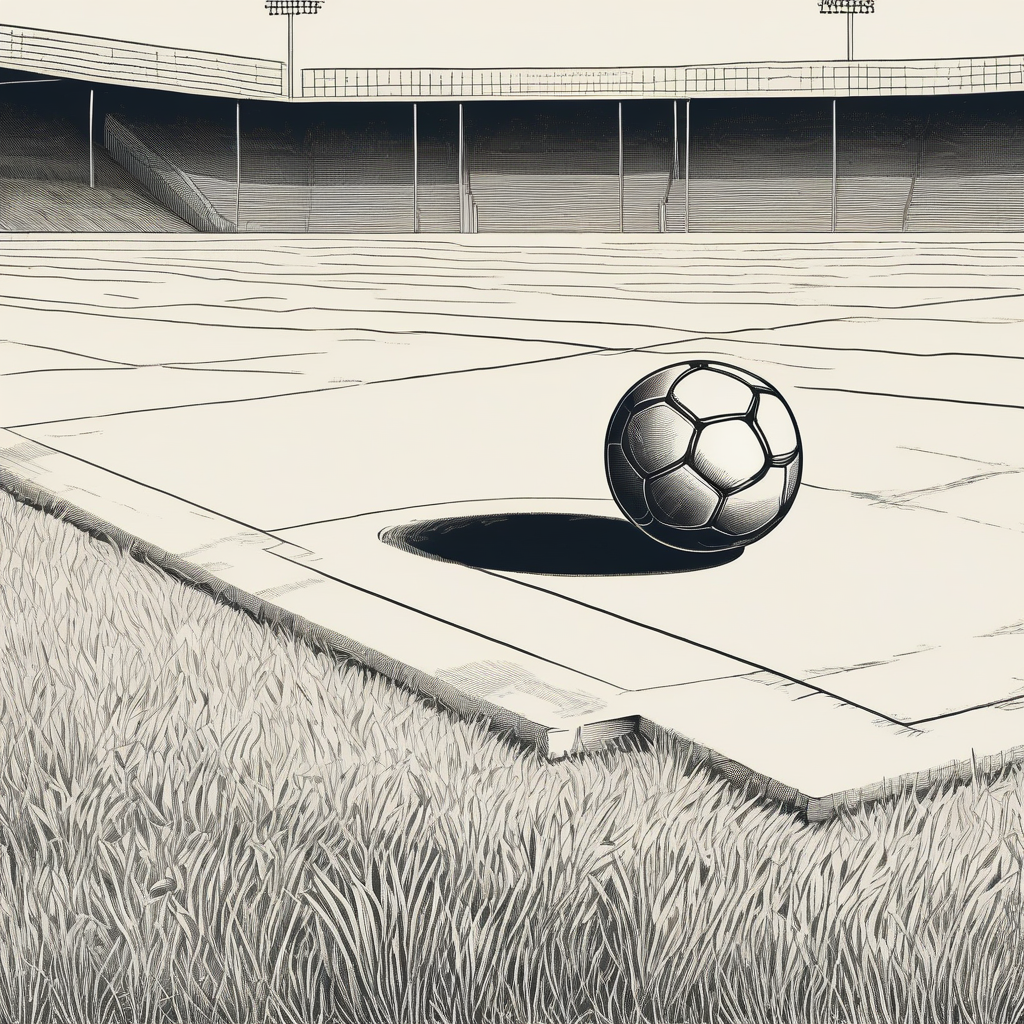 a soccer ball on stadium grass