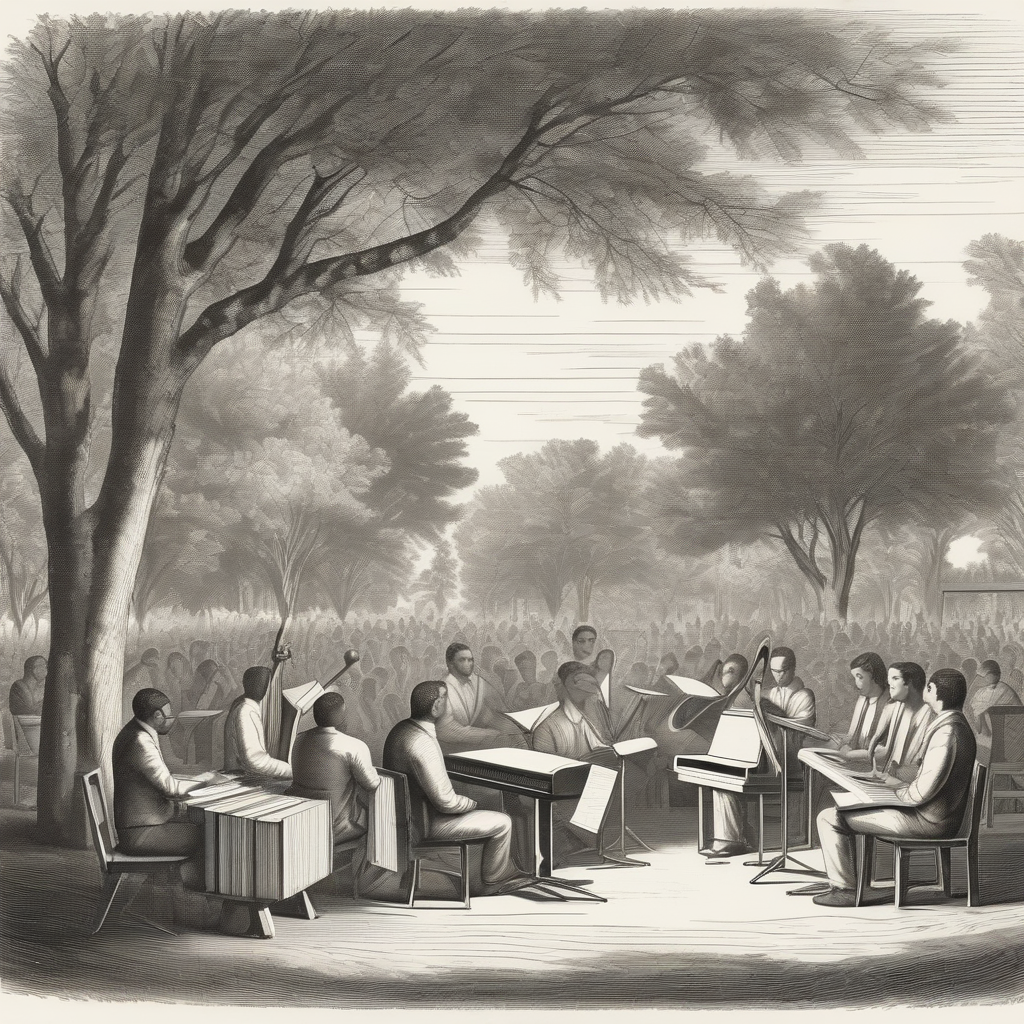 jazz musicians performing in a park