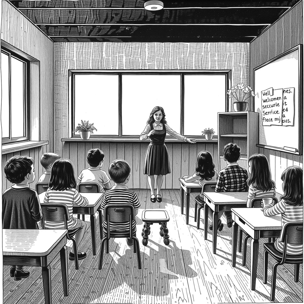 children entering a kindergarten classroom