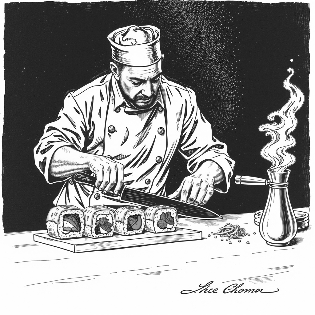 sushi chef at work