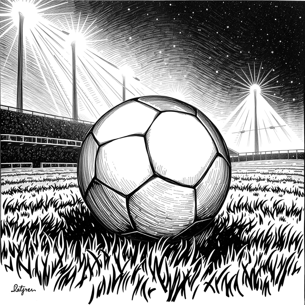 soccer ball on lit field