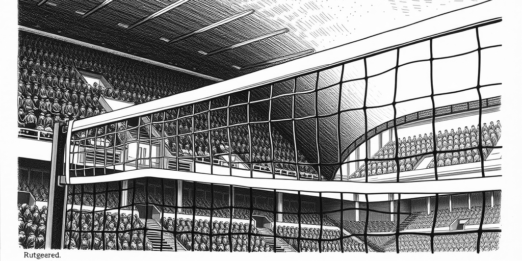 volleyball in flight over net