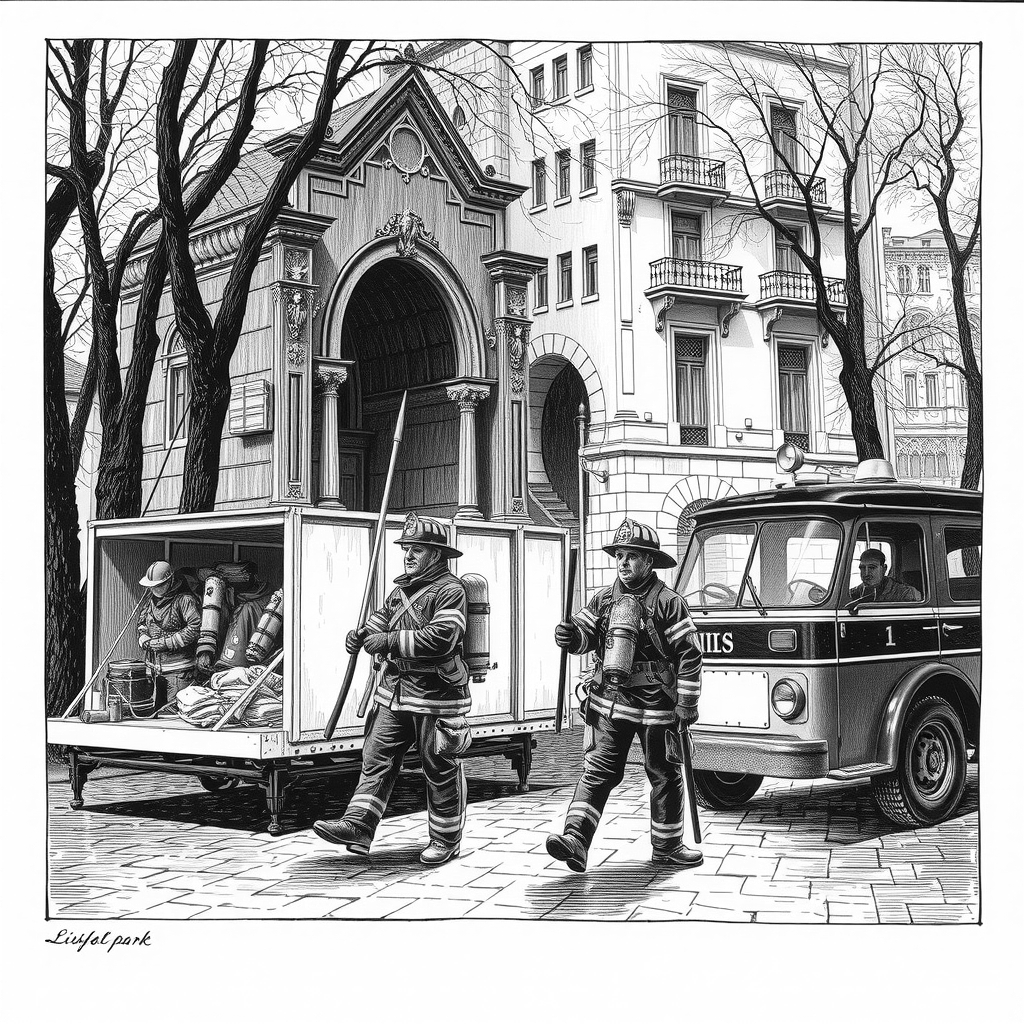 firefighting equipment exhibition in park