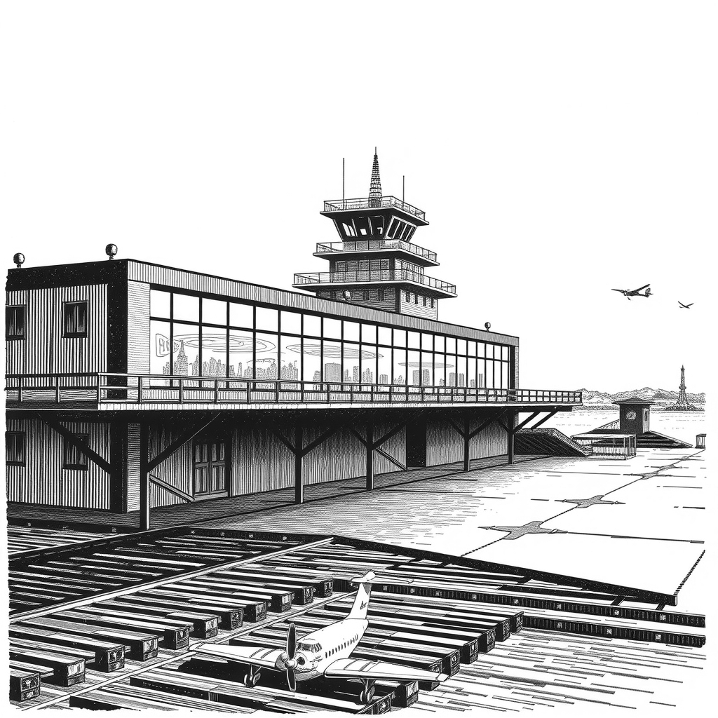 Cluj airport building and aircraft