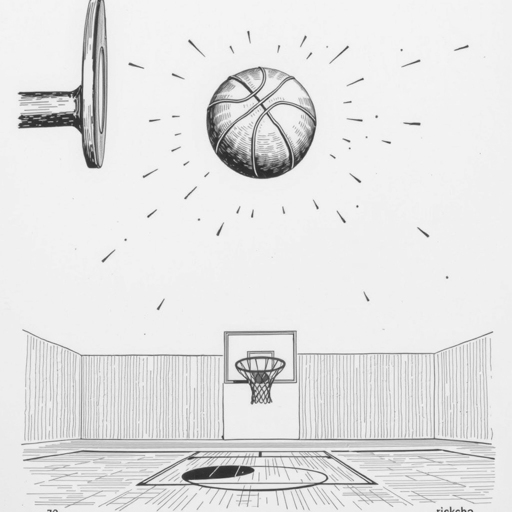 basketball on court