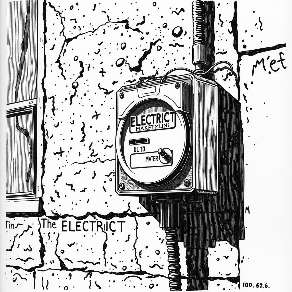 residential electric meter on building