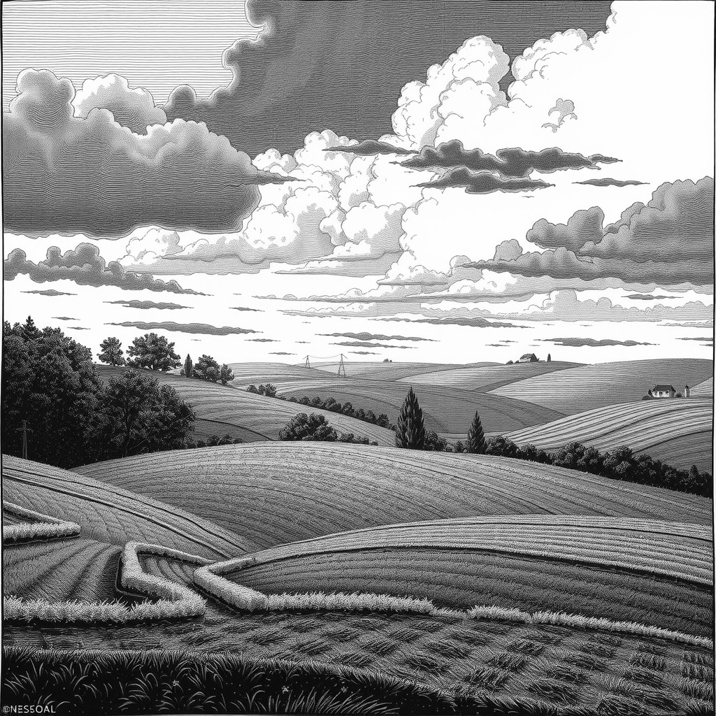Romanian autumn countryside with fields