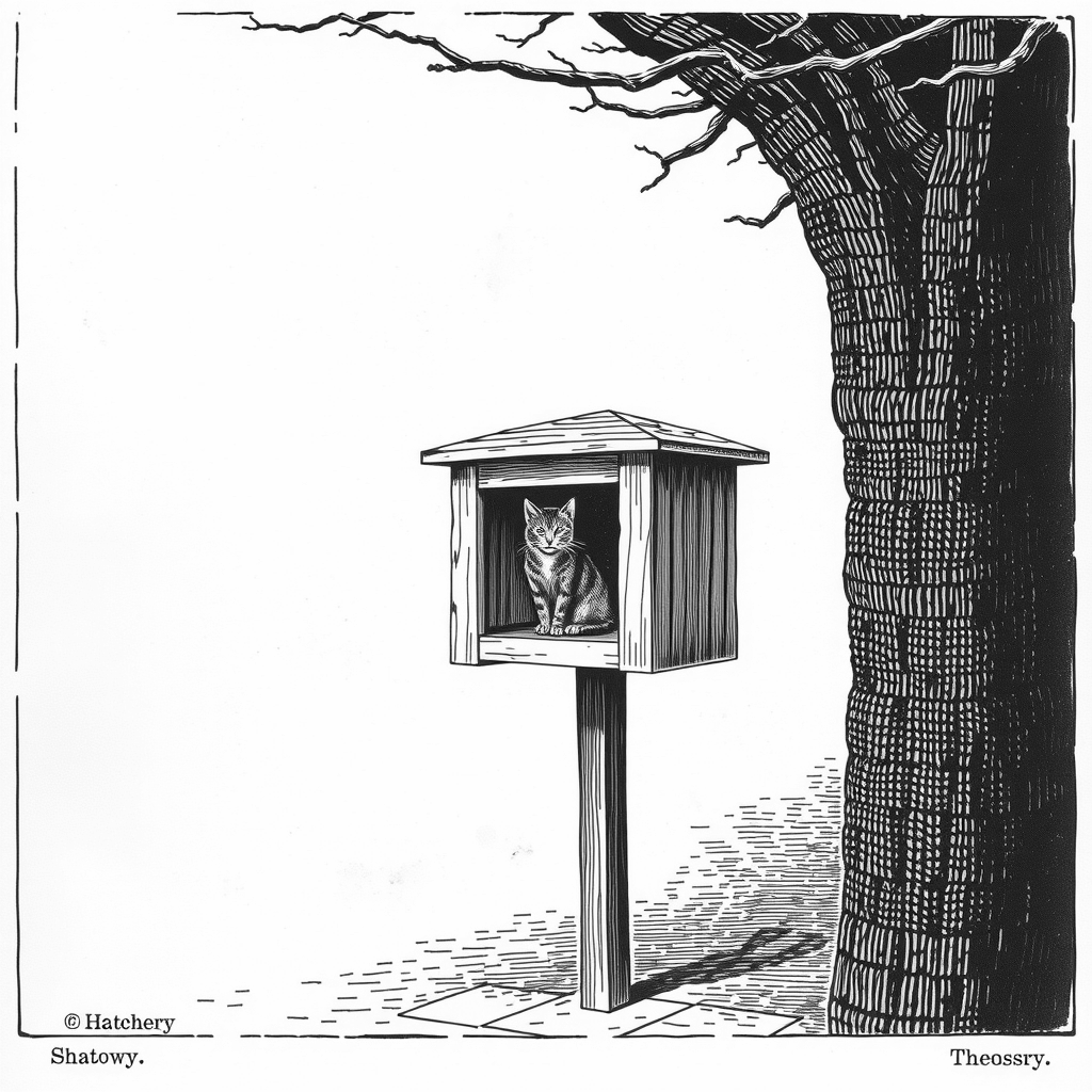 cat shelter box on post