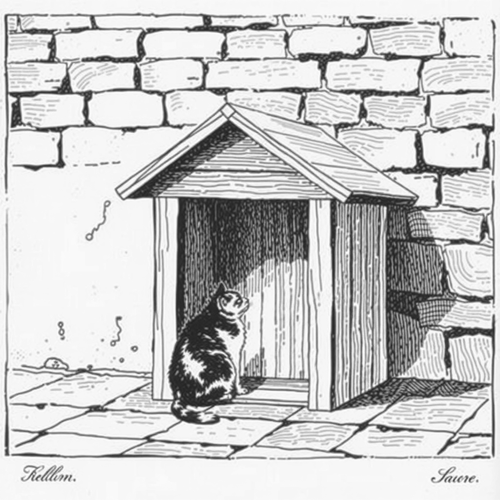 a small wooden cat shelter box