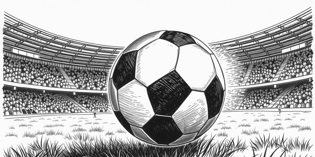 a soccer ball on field