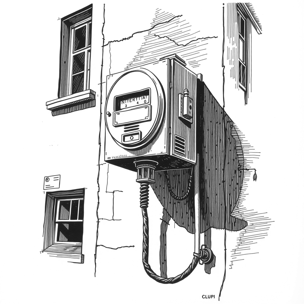 smart meter on building wall