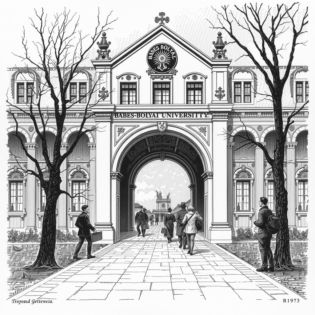 UBB main building with students