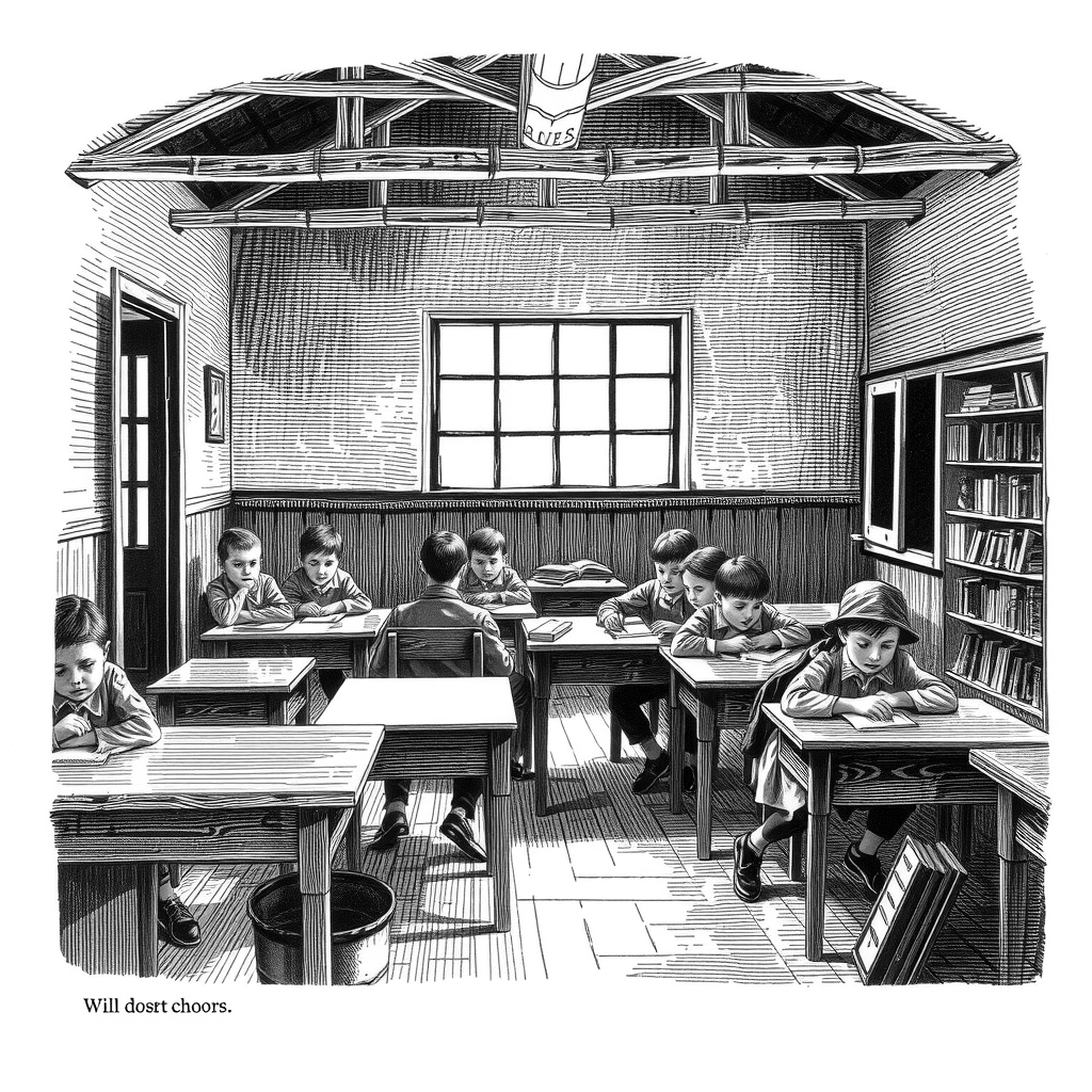 schoolchildren in classroom