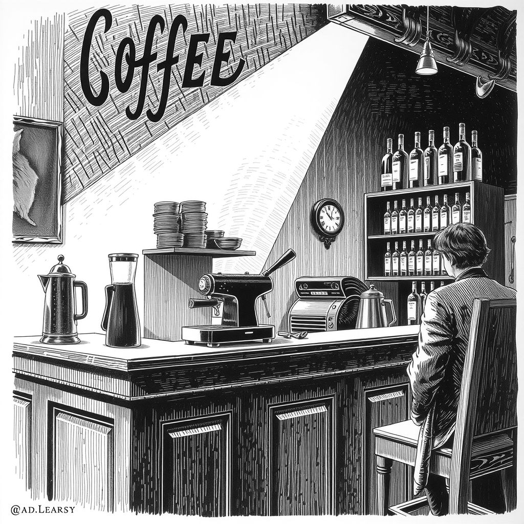 cafe counter with coffee equipment