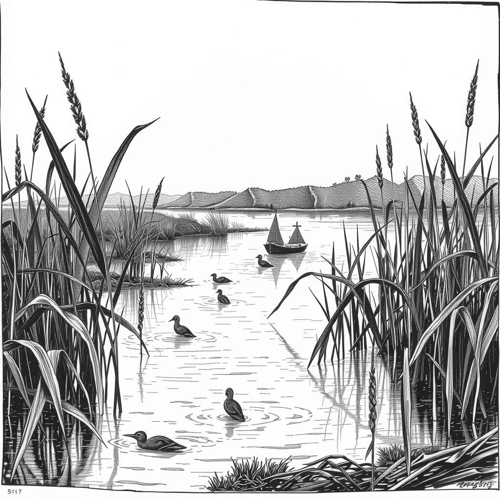 a danube delta wetland scene