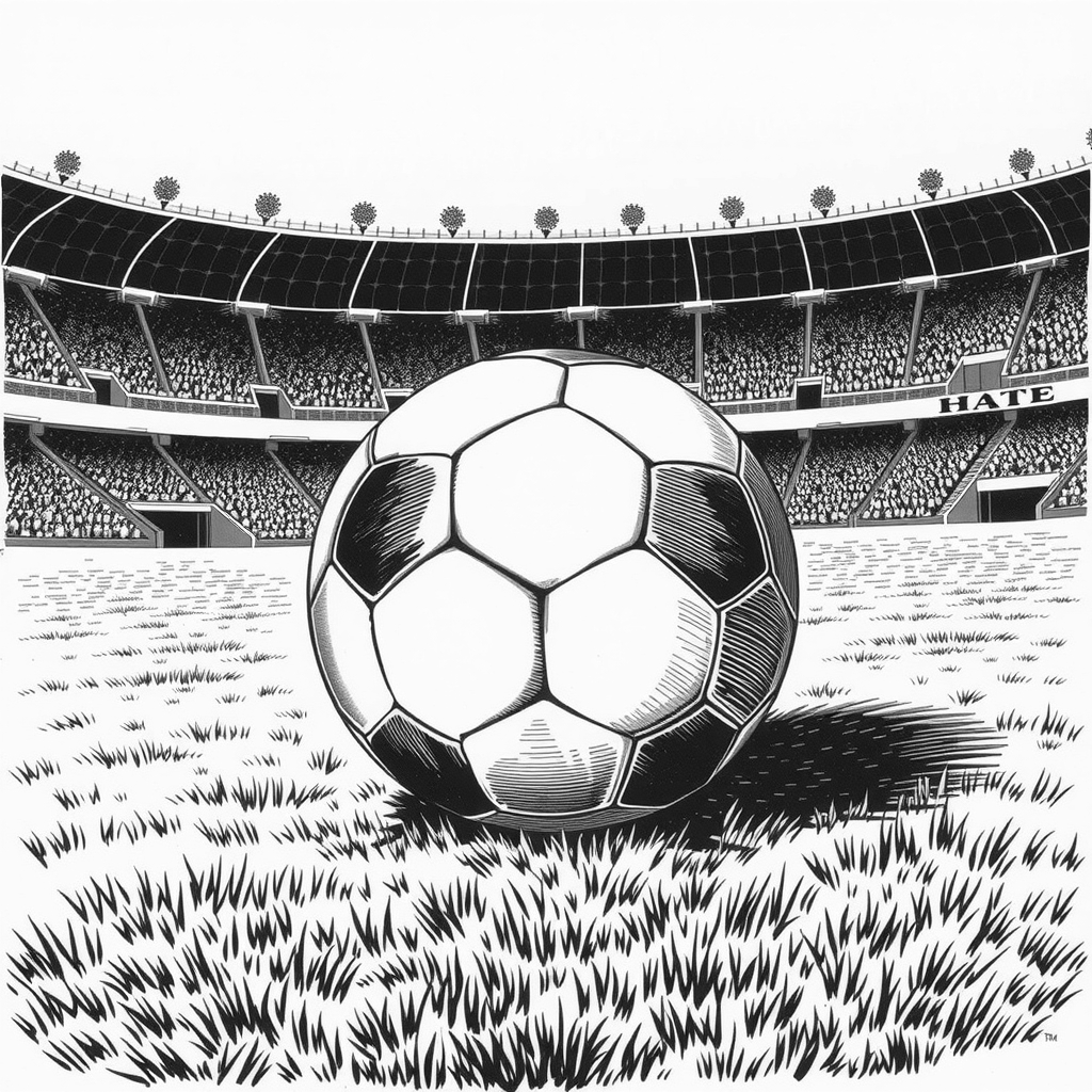 a soccer ball on a pitch