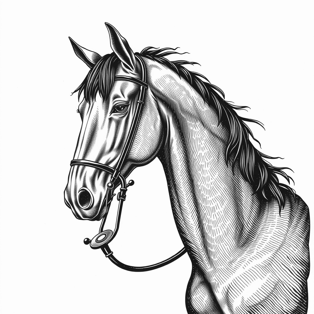 veterinary medical instruments and horse
