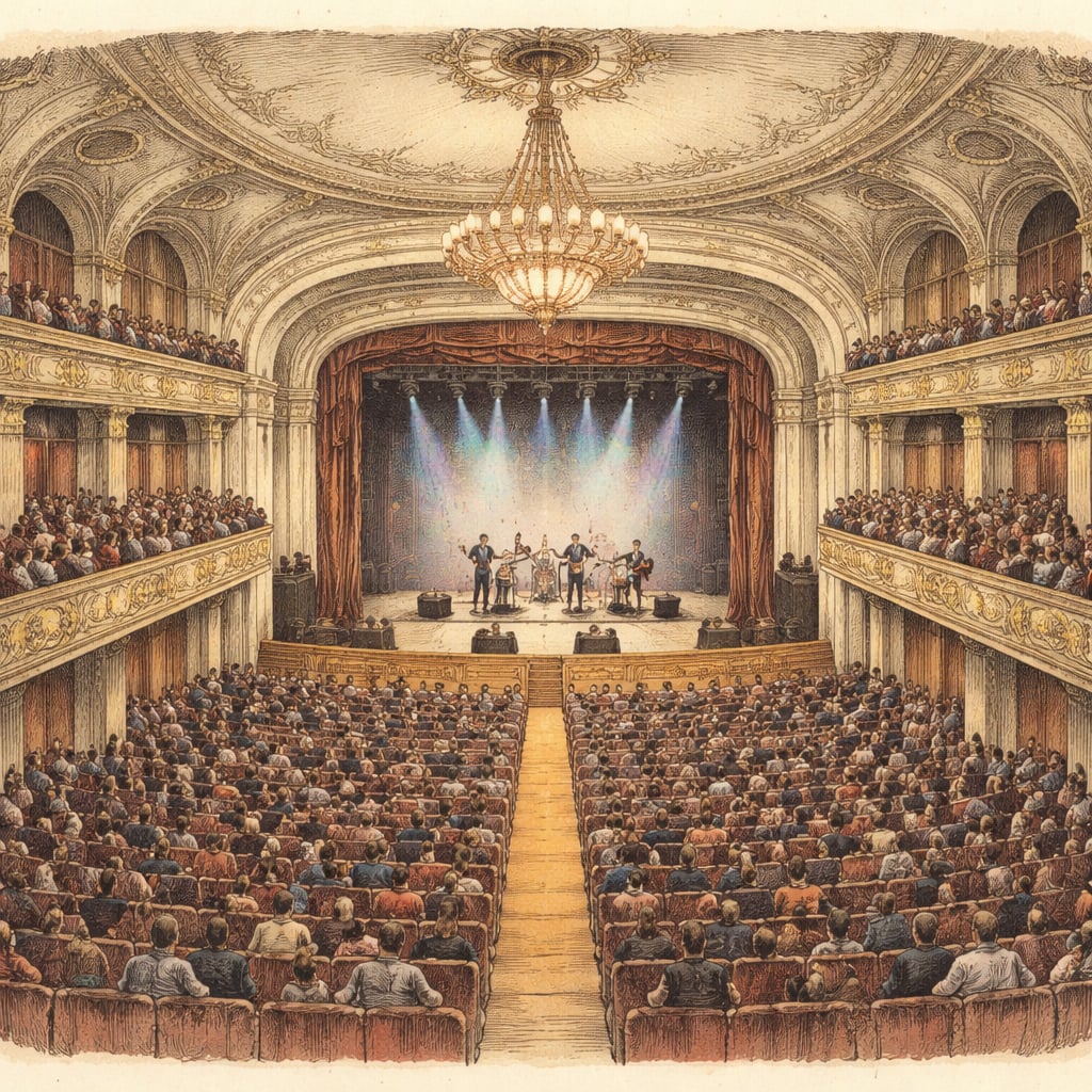 Anniversary rock concert inside a historic Cluj theater hall