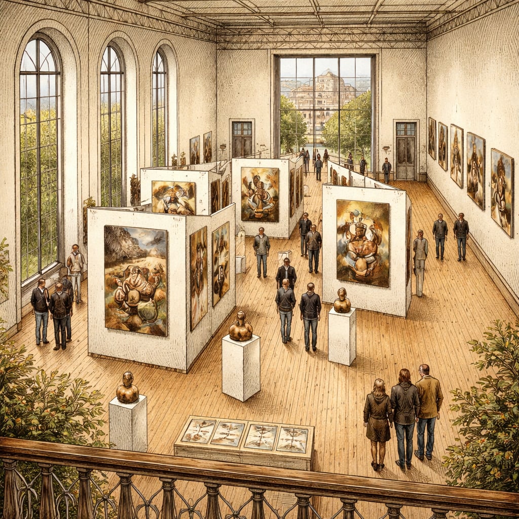 Gallery exhibition inspired by Max Ernst inside the German Cultural Center, Cluj-Napoca.