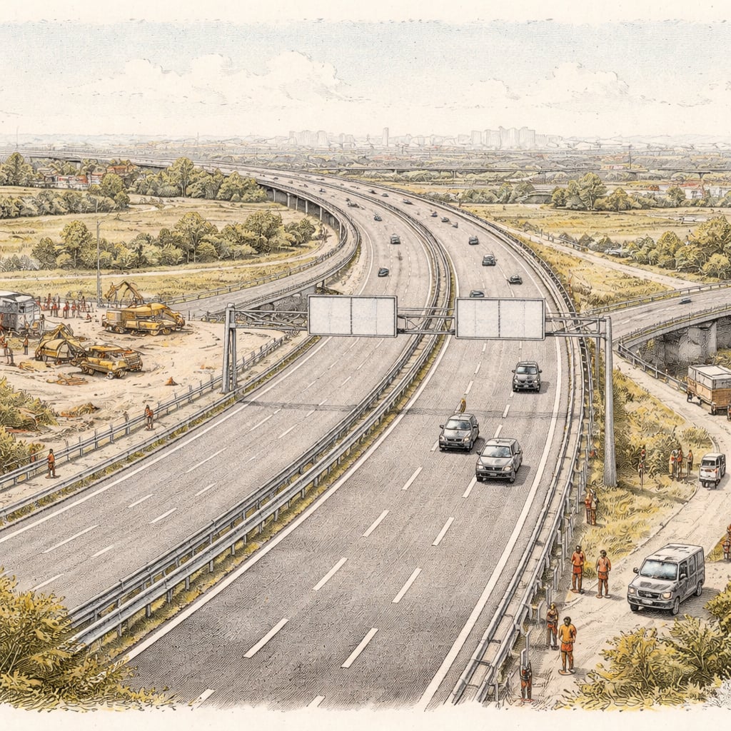 New A0 ring highway segment near Bucharest nearing completion.