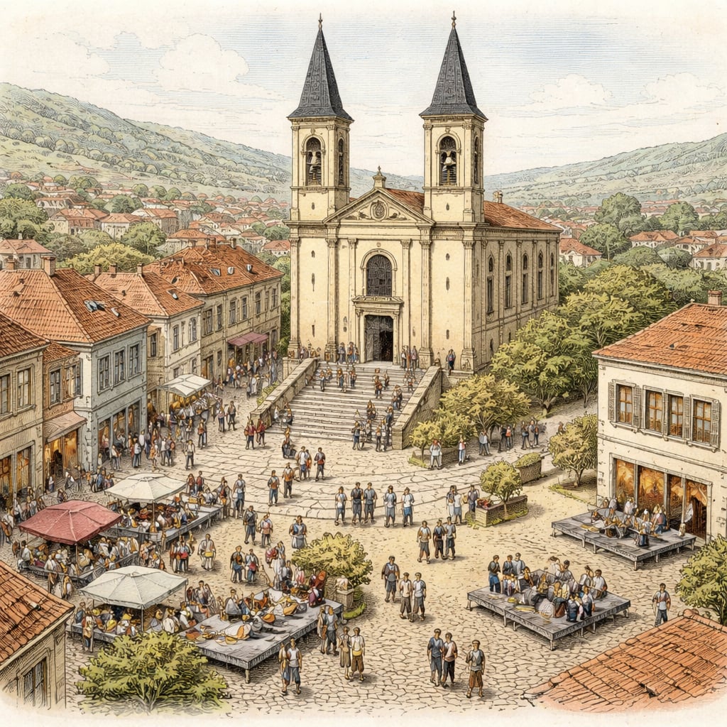Armenian cultural weekend event at the cathedral square in Gherla.
