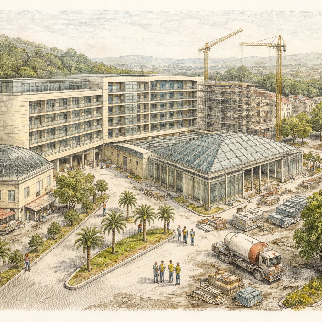 New thermal resort under construction in the spa town of Băile Felix.