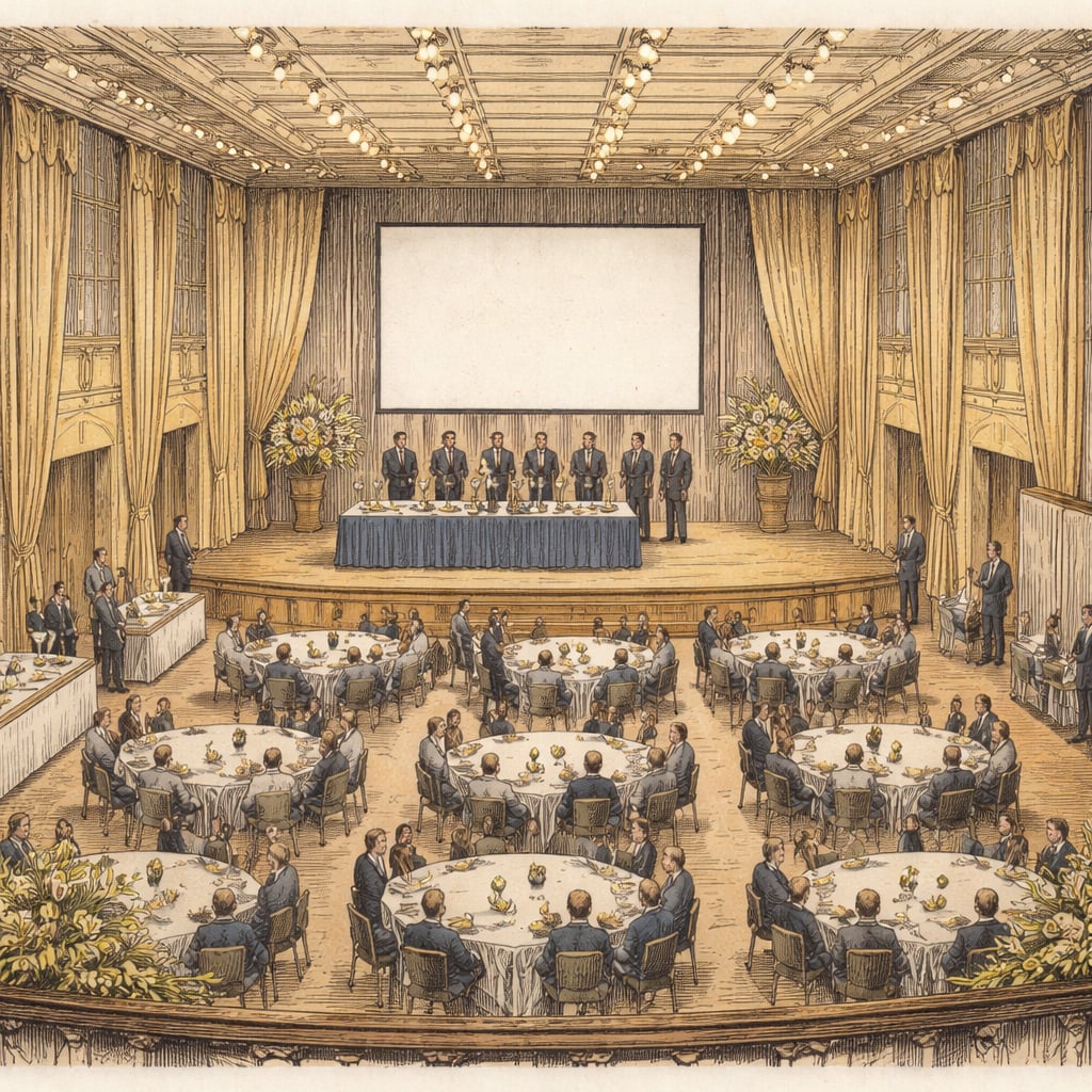 Medical excellence gala honoring hospitals inside a Cluj hall.