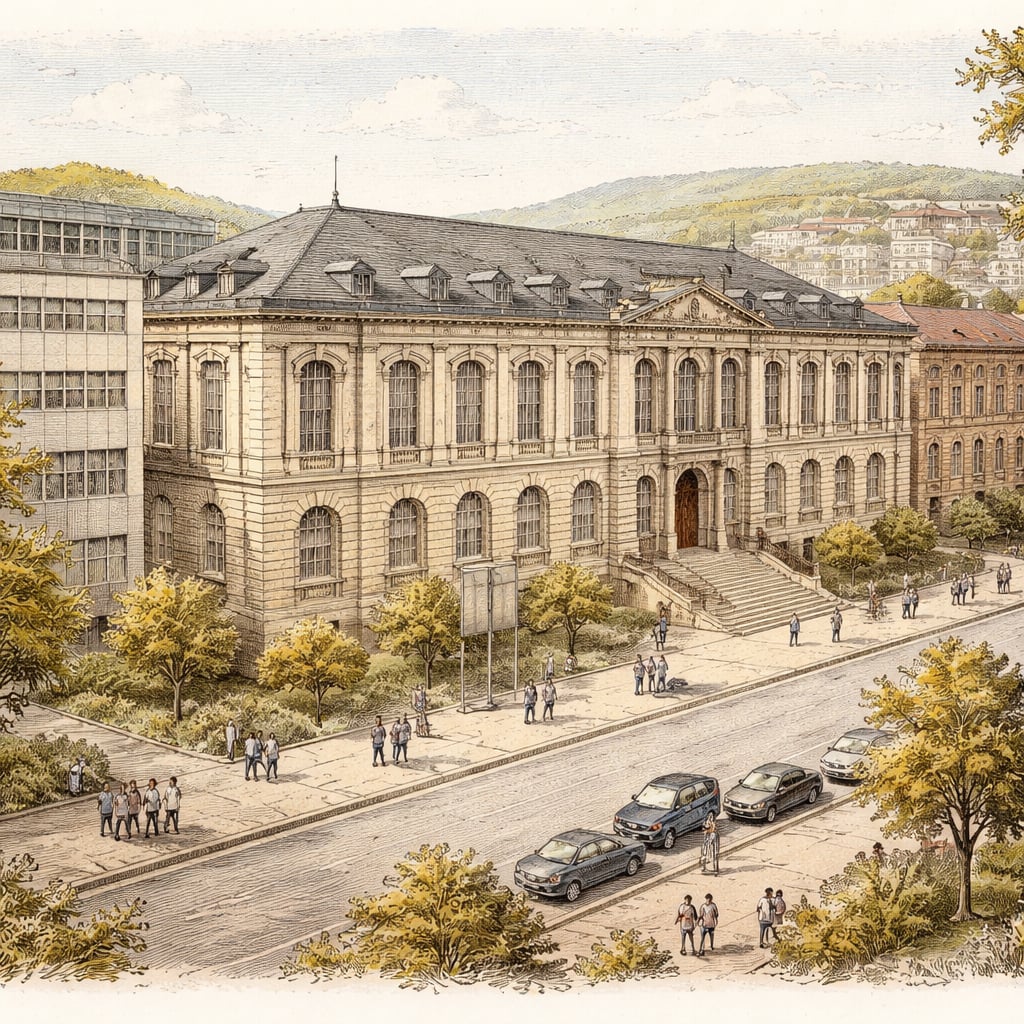 Medical university building linked to a researcher's academic achievement