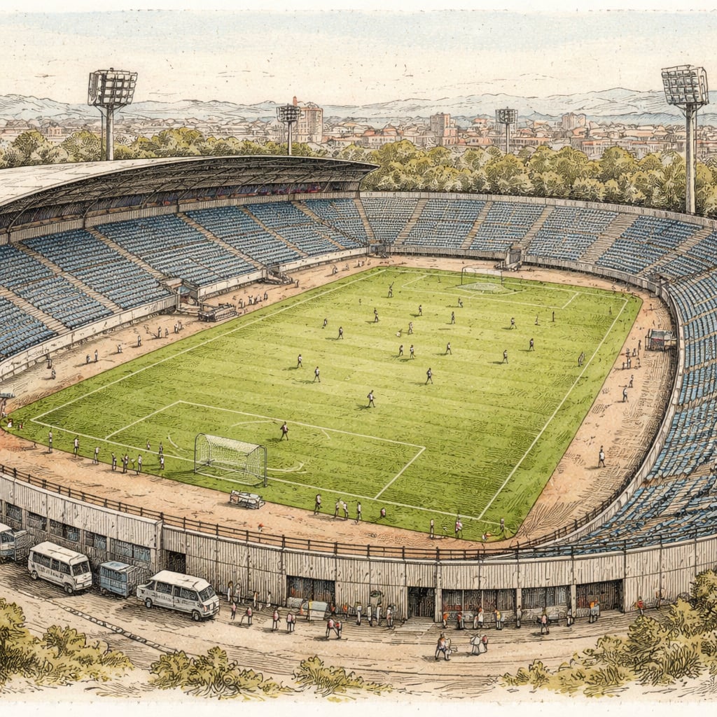 Soccer stadium in Cluj with goalkeeper training during a club session.