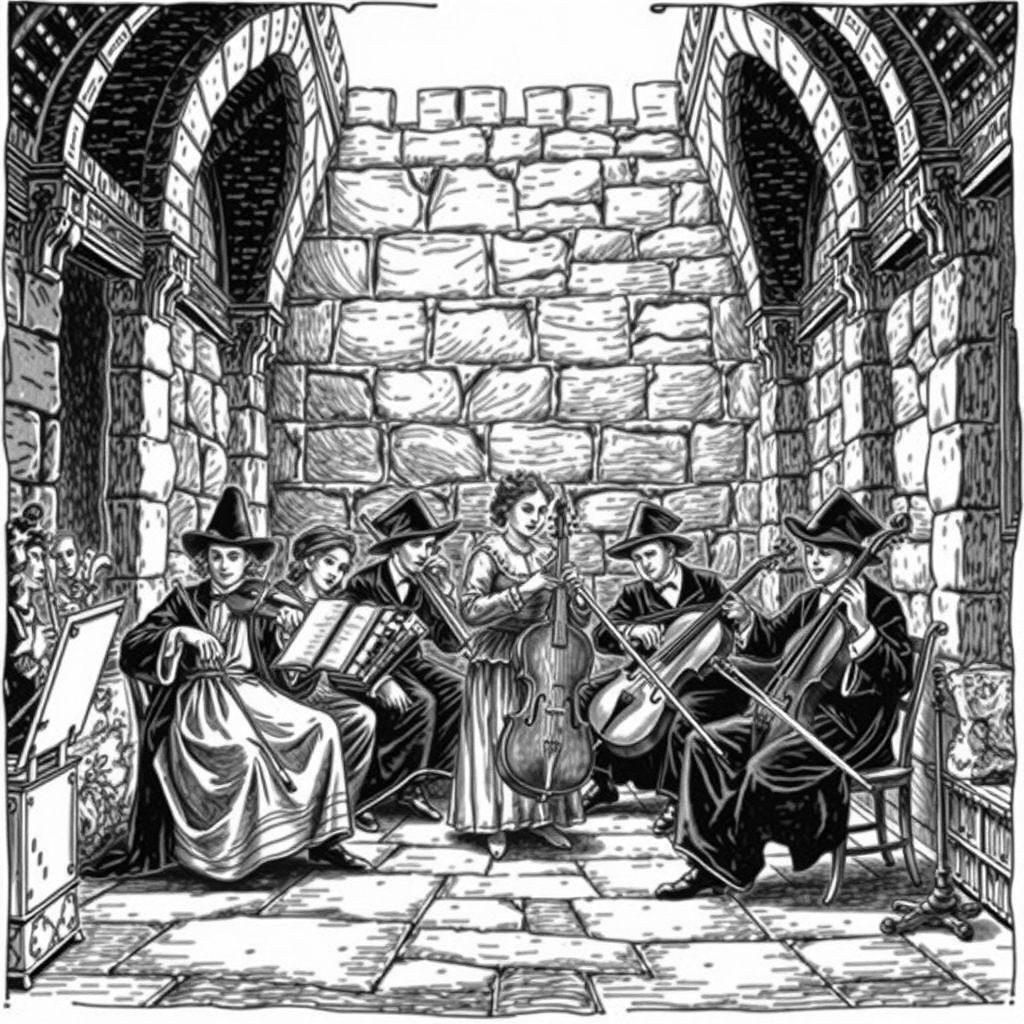 period musicians in medieval chamber