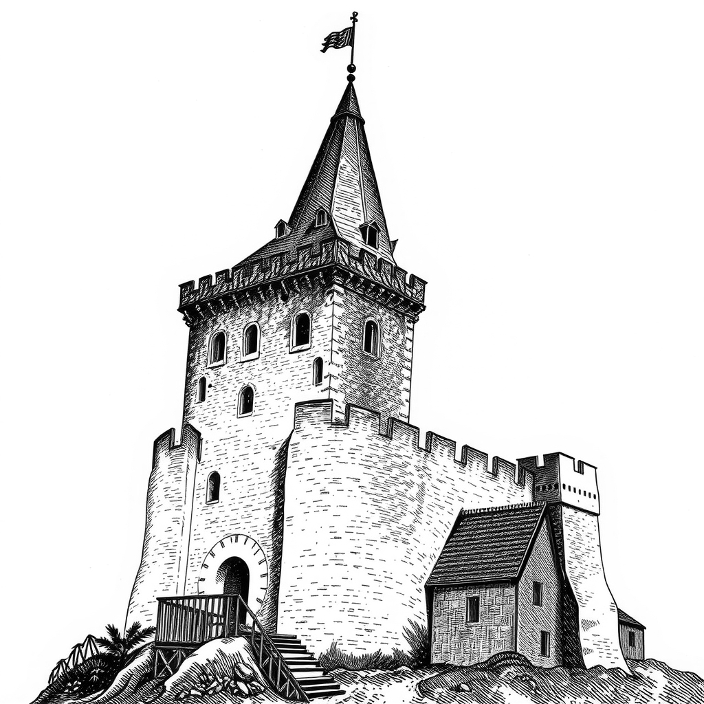 medieval castle tower and wall in Sighișoara